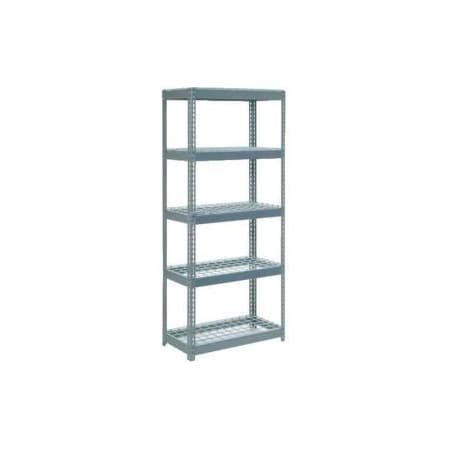 Extra Heavy Duty Shelving 36W X 24D X 84H With 5 Shelves, Wire Deck, Gry